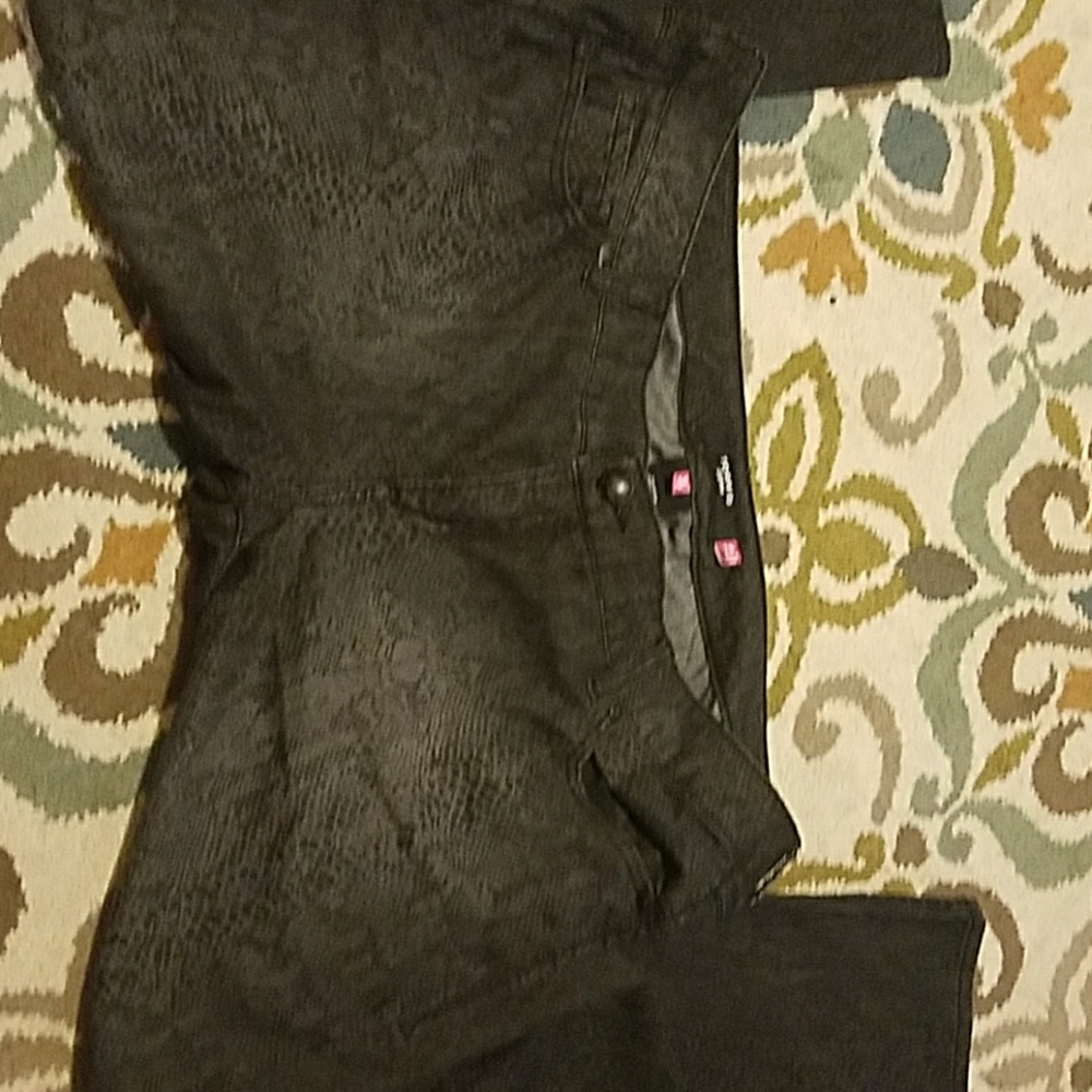 Black snake skin print jeans